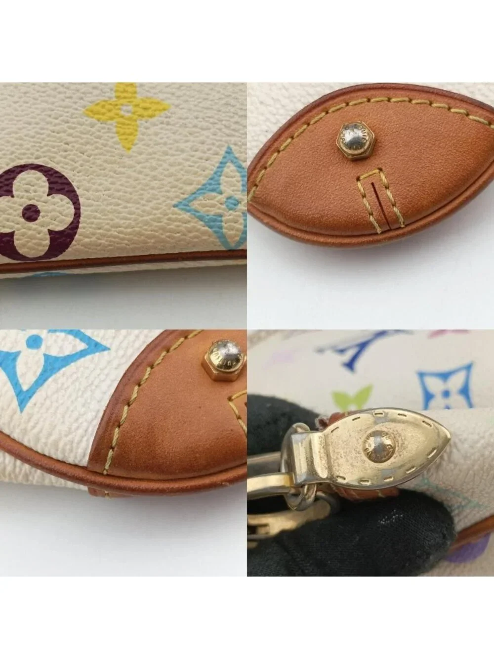 Louis Vuitton Pochette Mirror MM Blanc Monogram Multicolor Handbag